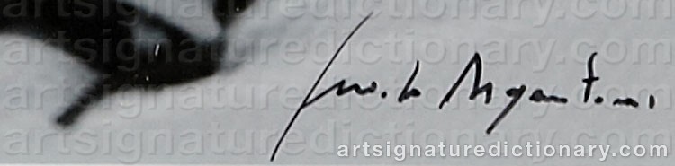 Authentic signature by Guido ARGENTINI on  artwork