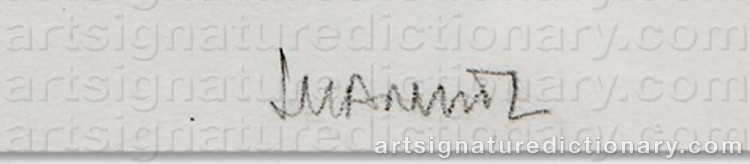 Authentic signature by Juan MUÑOZ on Painting/Watercolour artwork