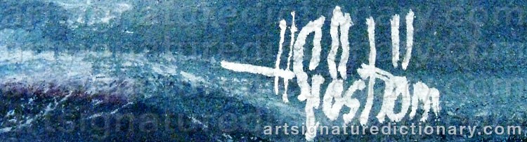 Authentic signature by Håkan SJÖSTRÖM on artwork