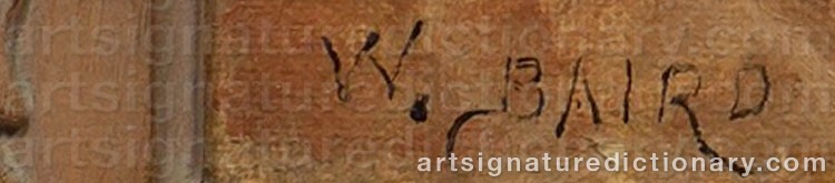 Authentic signature by William Baptiste BAIRD on artwork