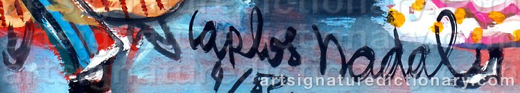 Authentic signature by Carlos NADAL on artwork