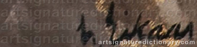 Authentic signature by Ludvig EIKAAS on artwork