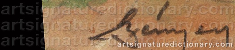 Authentic signature by Zoltan BENYEY on  artwork