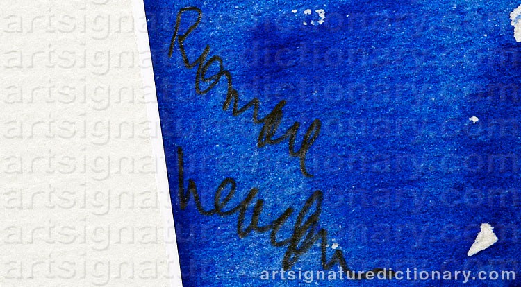 Authentic signature by Romare Howard BEARDEN on artwork