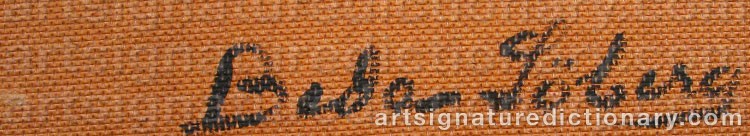 Authentic signature by Beda LÖBERG on artwork