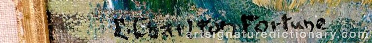 Authentic signature by E. Charlton FORTUNE on  artwork