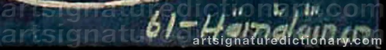 Authentic signature by Kauko HÄMÄLÄINEN on  artwork