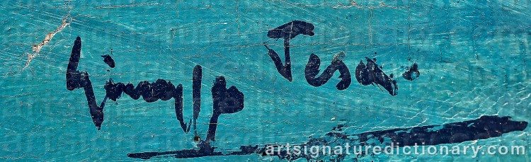 Authentic signature by Guiseppe TESA on Painting/Watercolour artwork