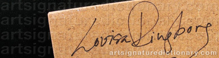 Authentic signature by Lovisa RINGBORG on  artwork