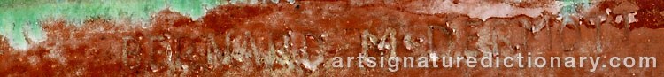 Authentic signature by Bernard MCDERMOTT on  artwork