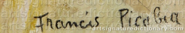 Authentic signature by Francis PICABIA on artwork