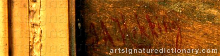 Authentic signature by Joseph Antonio HEKKING on  artwork