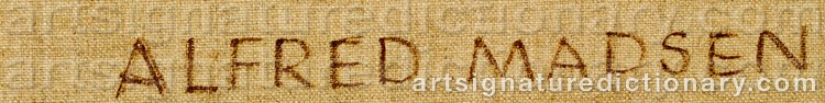 Authentic signature by Alfred MADSEN on  artwork
