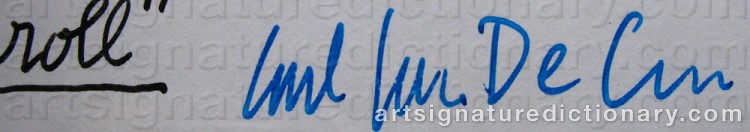 Signature by Carl Johan DE GEER