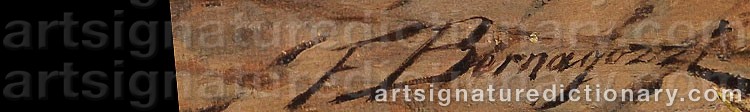 Authentic signature by Federico BERNAGOZZI on  artwork