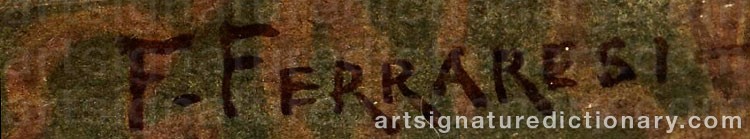 Authentic signature by Francesco FERRARESI on artwork