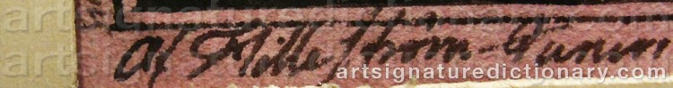Authentic signature by Carl Peter HILLESTRÖM on  artwork