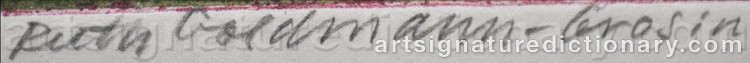 Authentic signature by Ruth GOLDMANN GROSIN on  artwork
