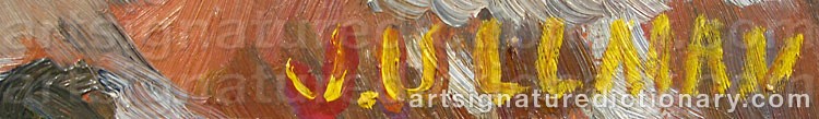 Authentic signature by John ULLMAN on  artwork