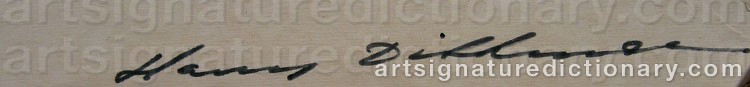 Authentic signature by Harry DITTMER on Drawing/Graphic/Print artwork