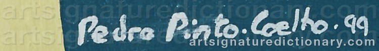 Authentic signature by Pedro PINTO-COELHO on Painting/Watercolour artwork
