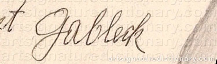 Authentic signature by Franz GABLECK on artwork