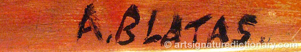 Authentic signature by Arbit BLATAS on artwork