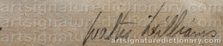 Authentic signature by Walter Henry WILLIAMS on artwork