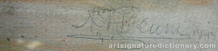 Forged signature of Nils Nilsson (Sami Artist) SKUM