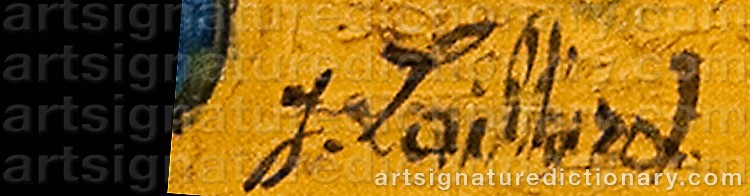 Authentic signature by Jeanne LAILLARD on  artwork