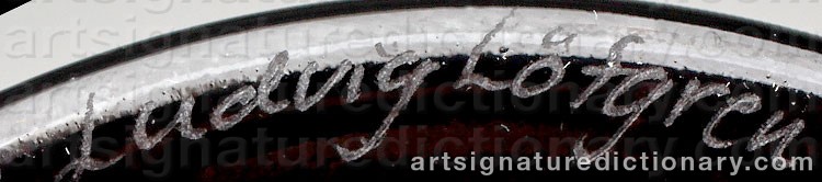 Authentic signature by Ludvig LÖFGREN on  artwork