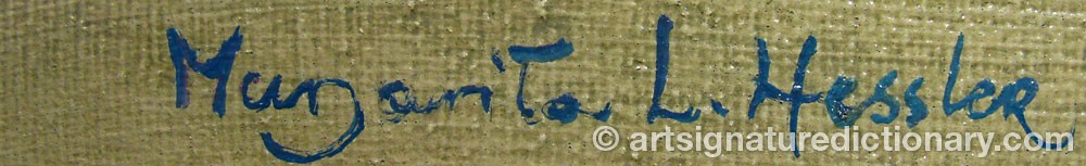 Authentic signature by Margarita HESSLER-LÖFGREN on artwork