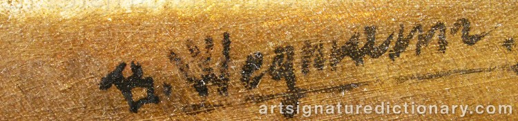 Authentic signature by Bertha WEGMANN on  artwork