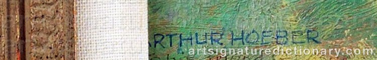 Authentic signature by Arthur HOEBER on  artwork