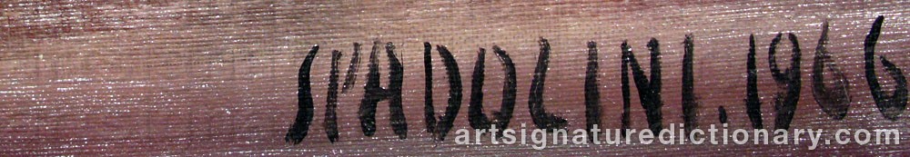 Authentic signature by Alberto SPADOLINI on  artwork