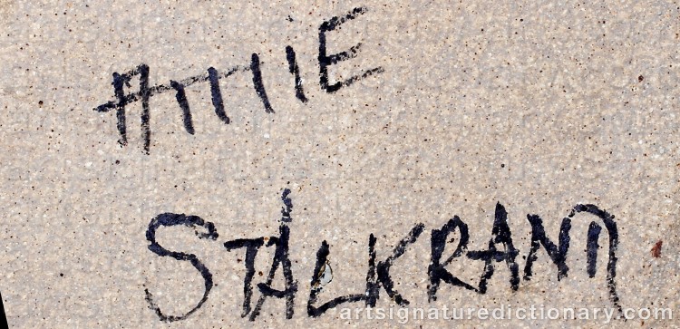 Authentic signature by Amie STÅLKRANTZ on artwork