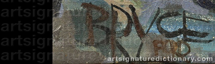 Authentic signature by Bryce FORD on artwork