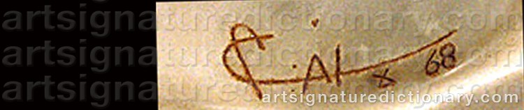 Authentic signature by Augustin CARDENAS on artwork
