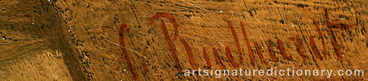 Authentic signature by Claude Charles RUDHARDT on  artwork