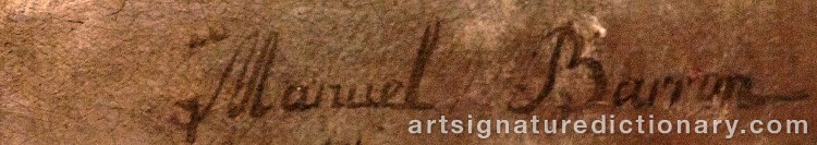 Authentic signature by Manuel BARRON on Painting/Watercolour artwork