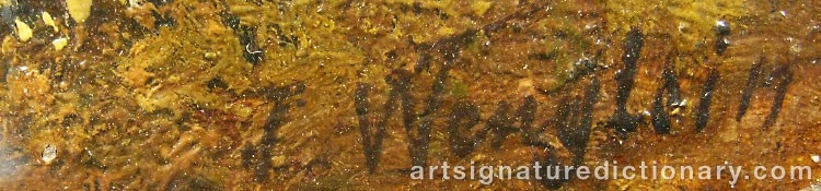 Authentic signature by Josef WENGLEIN on Painting/Watercolour artwork