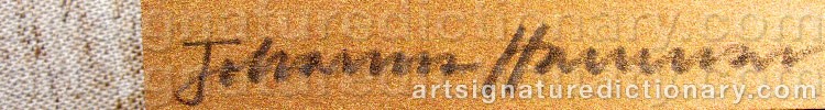 Authentic signature by Johanna HAMMAR on  artwork