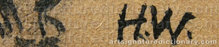 Authentic signature by Helene WALLIN on  artwork