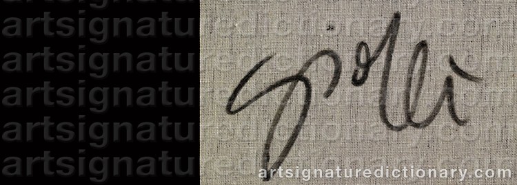 Authentic signature by Gioppe Di BELLA on  artwork