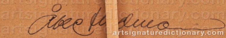 Authentic signature by Åke HEDMAN on Painting/Watercolour artwork