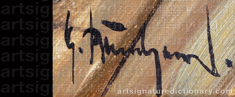 Authentic signature by Gunnar BUNDGAARD on Painting/Watercolour artwork