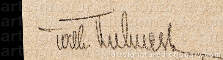 Authentic signature by Friedrich Wilhelm KUHNERT on Painting/Watercolour artwork