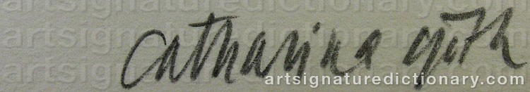 Authentic signature by Catharina GÖTH on  artwork