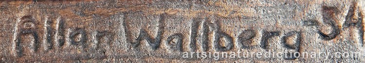 Authentic signature by Allan WALLBERG on Sculpture artwork