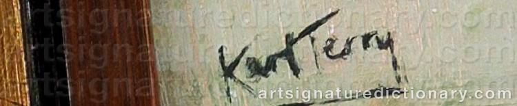 Authentic signature by Karl TERRY on artwork